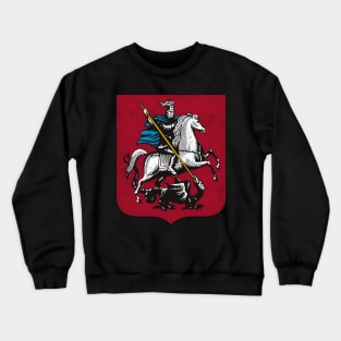 Moscow, Russia / Faded-Vintage Style Flag Design Crewneck Sweatshirt